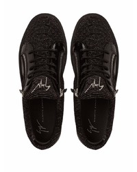 schwarze Leder niedrige Sneakers von Giuseppe Zanotti