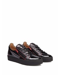 schwarze Leder niedrige Sneakers von Giuseppe Zanotti