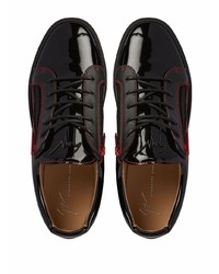 schwarze Leder niedrige Sneakers von Giuseppe Zanotti