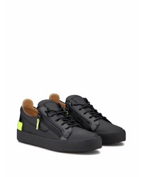 schwarze Leder niedrige Sneakers von Giuseppe Zanotti