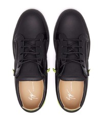 schwarze Leder niedrige Sneakers von Giuseppe Zanotti