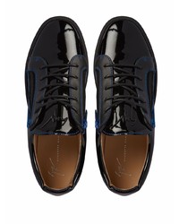 schwarze Leder niedrige Sneakers von Giuseppe Zanotti