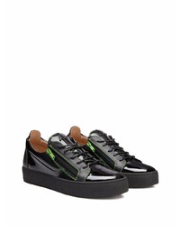 schwarze Leder niedrige Sneakers von Giuseppe Zanotti