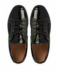 schwarze Leder niedrige Sneakers von Giuseppe Zanotti