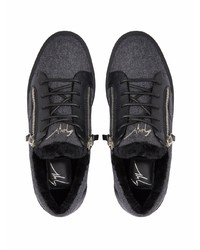 schwarze Leder niedrige Sneakers von Giuseppe Zanotti