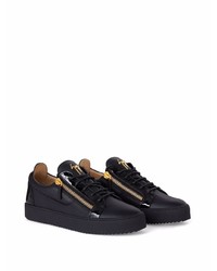 schwarze Leder niedrige Sneakers von Giuseppe Zanotti