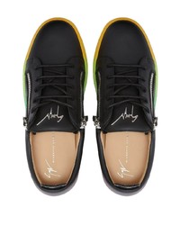 schwarze Leder niedrige Sneakers von Giuseppe Zanotti