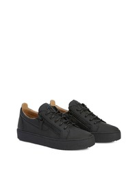 schwarze Leder niedrige Sneakers von Giuseppe Zanotti