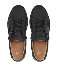 schwarze Leder niedrige Sneakers von Giuseppe Zanotti