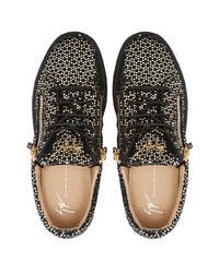 schwarze Leder niedrige Sneakers von Giuseppe Zanotti