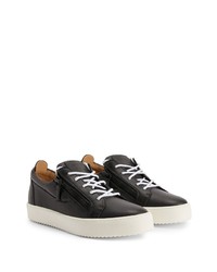 schwarze Leder niedrige Sneakers von Giuseppe Zanotti