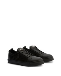 schwarze Leder niedrige Sneakers von Giuseppe Zanotti