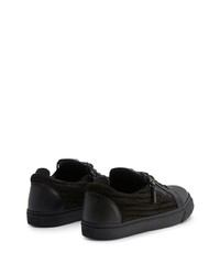 schwarze Leder niedrige Sneakers von Giuseppe Zanotti