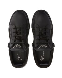 schwarze Leder niedrige Sneakers von Giuseppe Zanotti