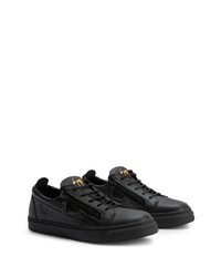 schwarze Leder niedrige Sneakers von Giuseppe Zanotti