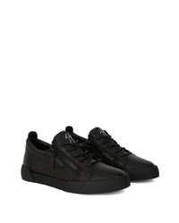 schwarze Leder niedrige Sneakers von Giuseppe Zanotti