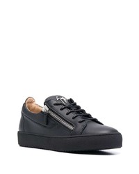 schwarze Leder niedrige Sneakers von Giuseppe Zanotti