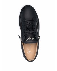 schwarze Leder niedrige Sneakers von Giuseppe Zanotti