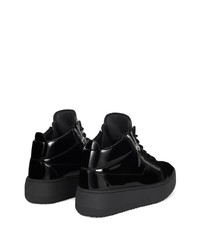 schwarze Leder niedrige Sneakers von Giuseppe Zanotti