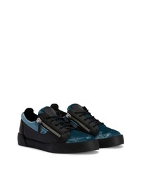 schwarze Leder niedrige Sneakers von Giuseppe Zanotti