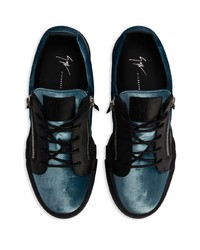 schwarze Leder niedrige Sneakers von Giuseppe Zanotti