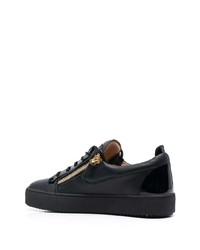 schwarze Leder niedrige Sneakers von Giuseppe Zanotti