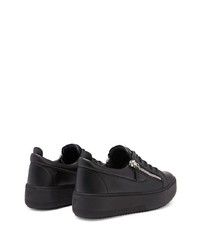 schwarze Leder niedrige Sneakers von Giuseppe Zanotti