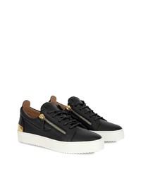 schwarze Leder niedrige Sneakers von Giuseppe Zanotti