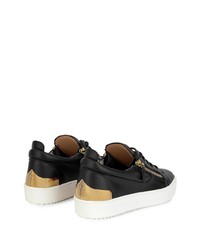 schwarze Leder niedrige Sneakers von Giuseppe Zanotti