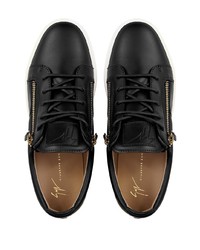 schwarze Leder niedrige Sneakers von Giuseppe Zanotti