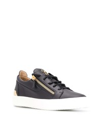 schwarze Leder niedrige Sneakers von Giuseppe Zanotti