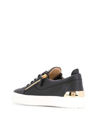 schwarze Leder niedrige Sneakers von Giuseppe Zanotti