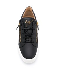 schwarze Leder niedrige Sneakers von Giuseppe Zanotti