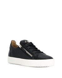 schwarze Leder niedrige Sneakers von Giuseppe Zanotti