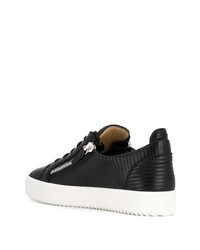 schwarze Leder niedrige Sneakers von Giuseppe Zanotti