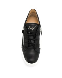 schwarze Leder niedrige Sneakers von Giuseppe Zanotti