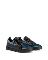 schwarze Leder niedrige Sneakers von Giuseppe Zanotti