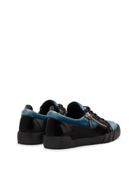 schwarze Leder niedrige Sneakers von Giuseppe Zanotti