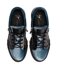 schwarze Leder niedrige Sneakers von Giuseppe Zanotti