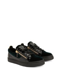 schwarze Leder niedrige Sneakers von Giuseppe Zanotti