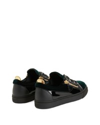 schwarze Leder niedrige Sneakers von Giuseppe Zanotti