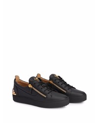 schwarze Leder niedrige Sneakers von Giuseppe Zanotti