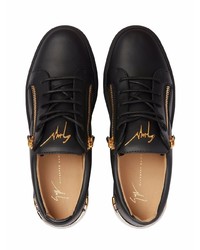 schwarze Leder niedrige Sneakers von Giuseppe Zanotti