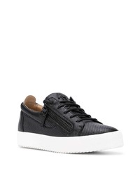 schwarze Leder niedrige Sneakers von Giuseppe Zanotti