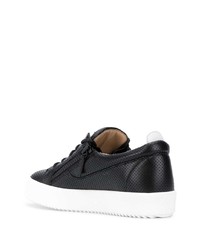 schwarze Leder niedrige Sneakers von Giuseppe Zanotti