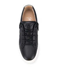 schwarze Leder niedrige Sneakers von Giuseppe Zanotti