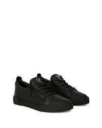 schwarze Leder niedrige Sneakers von Giuseppe Zanotti