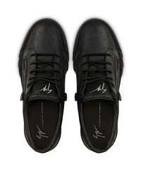 schwarze Leder niedrige Sneakers von Giuseppe Zanotti