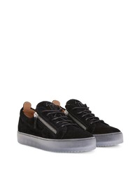 schwarze Leder niedrige Sneakers von Giuseppe Zanotti