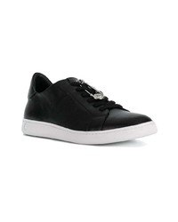 schwarze Leder niedrige Sneakers von Versus